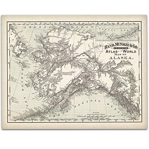 1892 Alaska Map - 11x14 Unframed Artwork Print - Superb Typical Household Decor photograph relating to Printable Maps of Alaska named 1892 Alaska Map - 11x14 Unframed Artwork Print - Fantastic Typical House Decor
